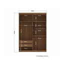 Ver imagem 3 de Guarda Roupa Solteiro 4 Portas e 2 Gavetas C- Espelho Buriti Jatoba Grafitte