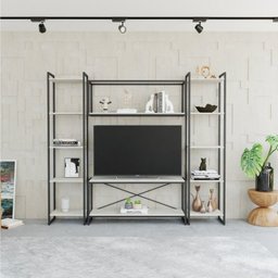 Estante para TV até 50 Polegadas 1 Nicho Aéreo 2 Estante Estilo Industrial Active Yescasa - 1