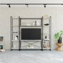 Ver imagem 1 de Estante para TV até 50 Polegadas 1 Nicho Aéreo 2 Estante Estilo Industrial Active Yescasa Branco