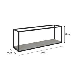 Estante para TV até 50 Polegadas 1 Nicho Aéreo 2 Estante Estilo Industrial Active Yescasa - 10