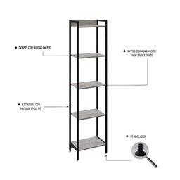 Estante para TV até 50 Polegadas 1 Nicho Aéreo 2 Estante Estilo Industrial Active Yescasa - 18