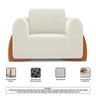 Kit 02 Poltronas e 01 Sofá Bloom 160cm 02 Lugares com Pés de Madeira Bouclê Off White - Desk Design - 7