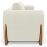 Kit 02 Poltronas e 01 Sofá Bloom 160cm 02 Lugares com Pés de Madeira Bouclê Off White - Desk Design - 14