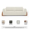Kit 02 Poltronas e 01 Sofá Bloom 160cm 02 Lugares com Pés de Madeira Bouclê Off White - Desk Design - 6