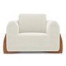 Kit 02 Poltronas e 01 Sofá Bloom 160cm 02 Lugares com Pés de Madeira Bouclê Off White - Desk Design - 16