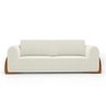 Kit 02 Poltronas e 01 Sofá Bloom 160cm 02 Lugares com Pés de Madeira Bouclê Off White - Desk Design - 12