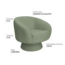 Ver imagem 3 de Poltrona Decorativa Liz Giratória Bouclé Verde Claro - Nexta Casa