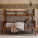 Ver imagem 2 de Beliche com Cama de Casal Solteiro de Madeira Merk Moveis