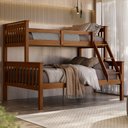 Ver imagem 1 de Beliche com Cama de Casal Solteiro de Madeira Merk Moveis