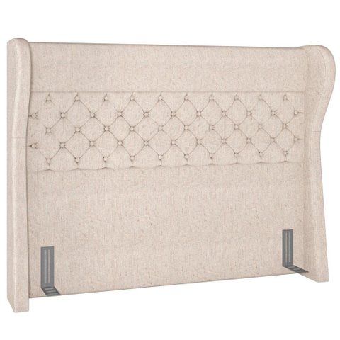 Cabeceira Cama Box Casal King 195 cm P05 Madrid Linho Cru - Lyam Decor