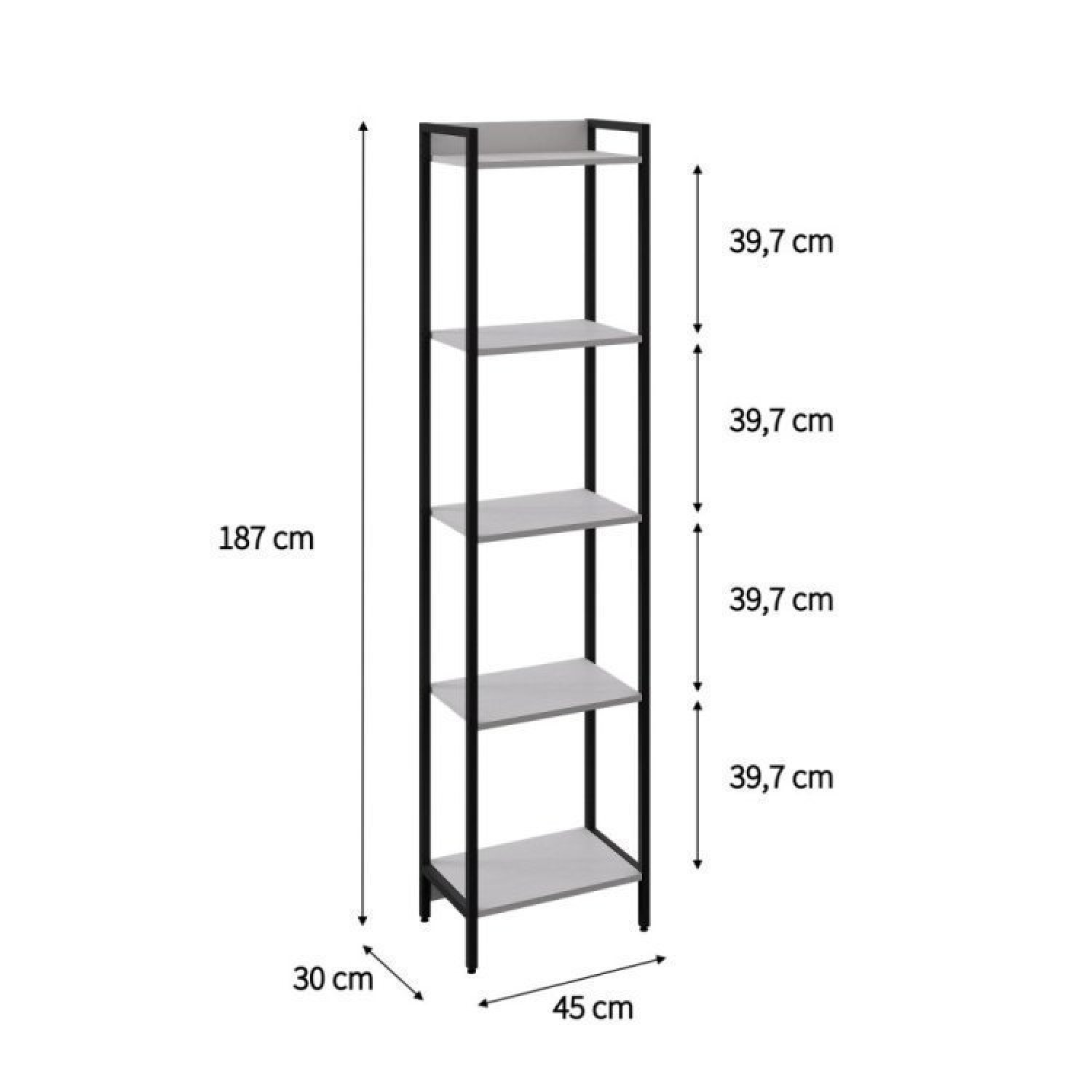 Conjunto Rack para TV até 50 Polegadas 1 Nicho Aéreo 2 Estante Estilo Industrial Active Yescasa - 15