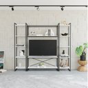 Ver imagem 1 de Estante para TV até 50 Polegadas 1 Nicho Aéreo 2 Estante Estilo Industrial Active Yescasa Branco