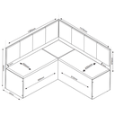 Ver imagem 6 de Canto Bau com Mesa Redonda Uriah com 2 Cadeiras Pietra Mel/cinza Brilho/grafite - Casa Giulia