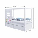 Ver imagem 4 de Cama Casinha Reta com 02 Gavetas Madeira Maciça Branco Housin