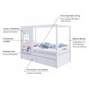 Ver imagem 3 de Cama Casinha Reta com 02 Gavetas Madeira Maciça Branco Housin