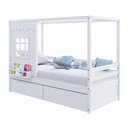 Ver imagem 5 de Cama Casinha Reta com 02 Gavetas Madeira Maciça Branco Housin