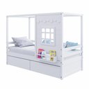 Ver imagem 2 de Cama Casinha Reta com 02 Gavetas Madeira Maciça Branco Housin