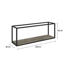Estante para TV até 50 Polegadas 1 Nicho Aéreo 2 Estante Estilo Industrial Active Yescasa - 11