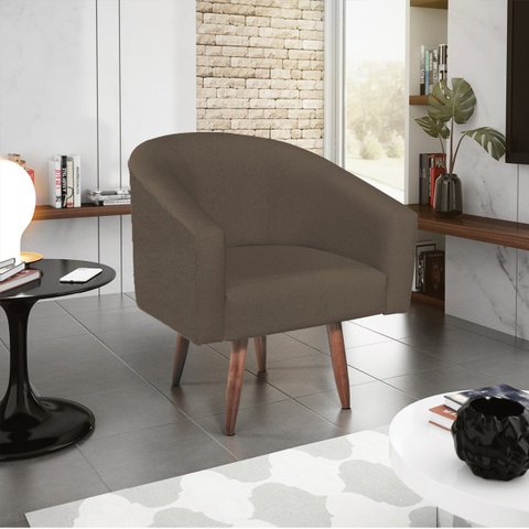 Poltrona Decorativa Sala de Estar Recepção Luiza Pés Palito Suede - Doce Sonho Móveis POLTRONAS POLT