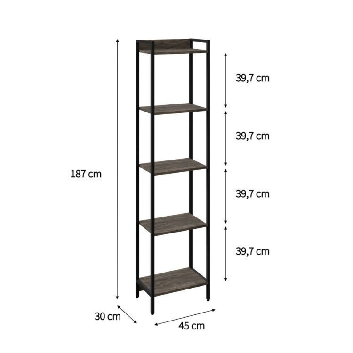 Conjunto Rack para TV até 50 Polegadas 1 Nicho Aéreo 2 Estante Estilo Industrial Active Yescasa - 17