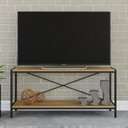 Ver imagem 2 de Estante para TV até 50 Polegadas 1 Nicho Aéreo 2 Estante Estilo Industrial Active Yescasa Marrom