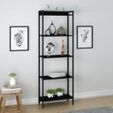 Ver imagem 2 de Estante para TV até 50 Polegadas 187CMX285CM Estante 5 Prateleiras Estilo Industrial Active Yescasa Preto