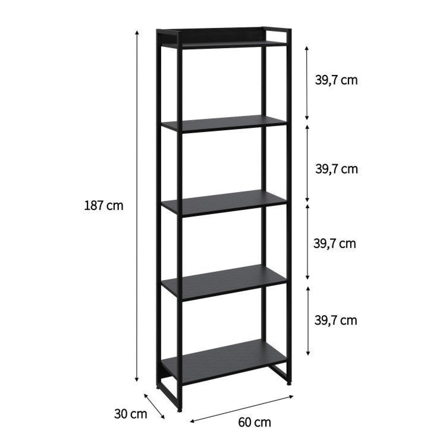 Conjunto Rack para TV até 50 Polegadas Estante 5 Prateleiras Estilo Industrial Active Yescasa - 16