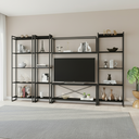 Ver imagem 1 de Estante para TV até 50 Polegadas 187CMX285CM Estante 5 Prateleiras Estilo Industrial Active Yescasa Preto
