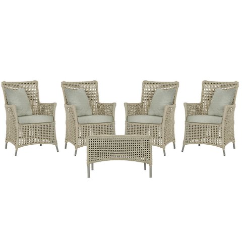 4 Poltronas e 1 Mesa Igapó em Alumínio Pintura Fendi Corda Náutica Estofado 3