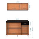 Ver imagem 4 de Balcão de Cozinha com Tampo e Armário Aéreo 120 Cm Preto – Poquema