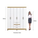 Ver imagem 4 de Guarda-Roupa Casal 6 Portas 3 Gavetas Bege