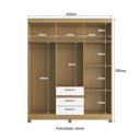 Ver imagem 5 de Guarda-Roupa Casal 6 Portas 3 Gavetas Bege