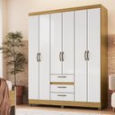 Ver imagem 1 de Guarda-Roupa Casal 6 Portas 3 Gavetas Bege
