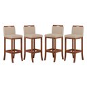 Ver imagem 1 de Kit 4 Banquetas Alta de Madeira para Cozinha Suede Bege