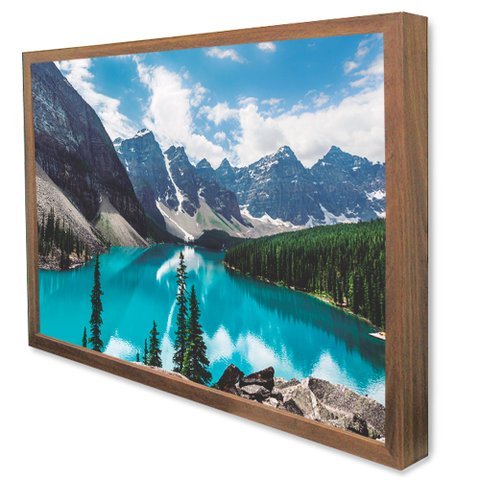Quadro Decorativo Paisagem em Moldura Caixa Tacolado Moldura Caixa 3cm Madeira sem Vidro 20 X 30cm
