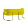 Sofá Namoradeira 2 Lugares Moderna Base Metal Gold – Balaqui Cor:amarelo - 5