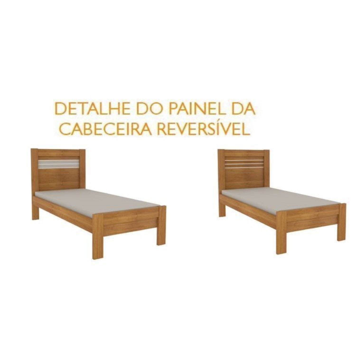 Quarto Completo Roupeiro 6 Portas, Cama Solteiro e Mesa de Cabeceira 3 Gavetas Arizona Tcil Móveis - 12