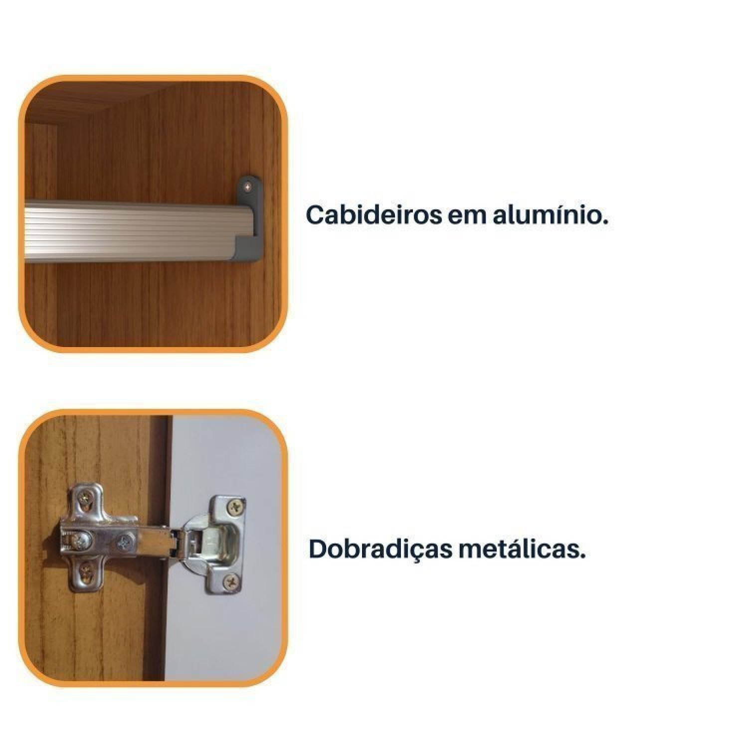 Quarto Completo Roupeiro 6 Portas, Cama Solteiro e Mesa de Cabeceira 3 Gavetas Arizona Tcil Móveis - 10