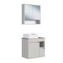 Ver imagem 2 de Conjunto para Banheiro 60cm com Cuba Gabinete Suspenso e Espelheira Bangladesh Art In Móveis