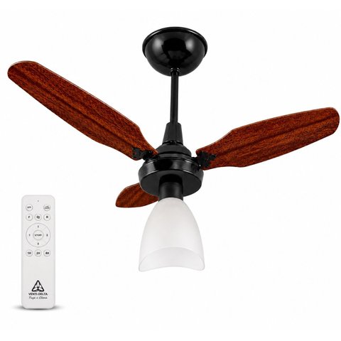 Ventilador Teto Venti-Delta Eco Ventus Inverter 55W Controle Remoto Bivolt Preto Teca