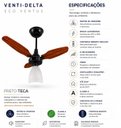 Ver imagem 7 de Ventilador Teto Venti-Delta Eco Ventus Inverter 55W Controle Remoto Bivolt Preto Teca