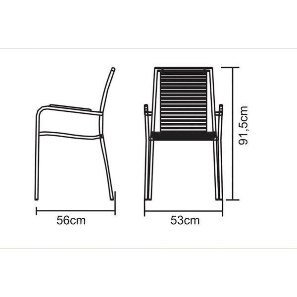 Cadeira Fixa Tramontina com Aço Inox com Braço Eco Blindage - 5