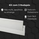 Ver imagem 5 de Kit 3 Rodapé Poliestireno 10cm X 2m Acabamento Moderno