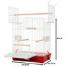 Gaiola Triplex Porta e Teto com Poleiro Calopsita Quatiguá:vermelho - 2