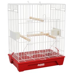 Gaiola Triplex Porta e Teto com Poleiro Calopsita Quatiguá:vermelho - 3