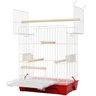 Gaiola Triplex Porta e Teto com Poleiro Calopsita Quatiguá:vermelho - 1