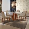 Conjunto Sala de Jantar Madeira Maciça Mesa Floripa 120x80cm Tampo Retângular Vidro Off White com 4  - 1