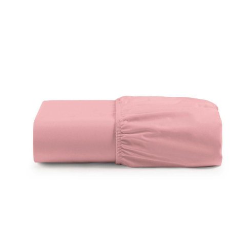 Lençol de Baixo Casal Queen Avulso com Elástico Luiza Algodão Percal 180 Fios - Rosa