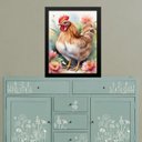 Ver imagem 1 de Quadro Decorativo Galinha - Aquarela 24x18cm - com Vidro:moldura Preta