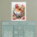 Ver imagem 2 de Quadro Decorativo Galinha - Aquarela 24x18cm - com Vidro:moldura Preta